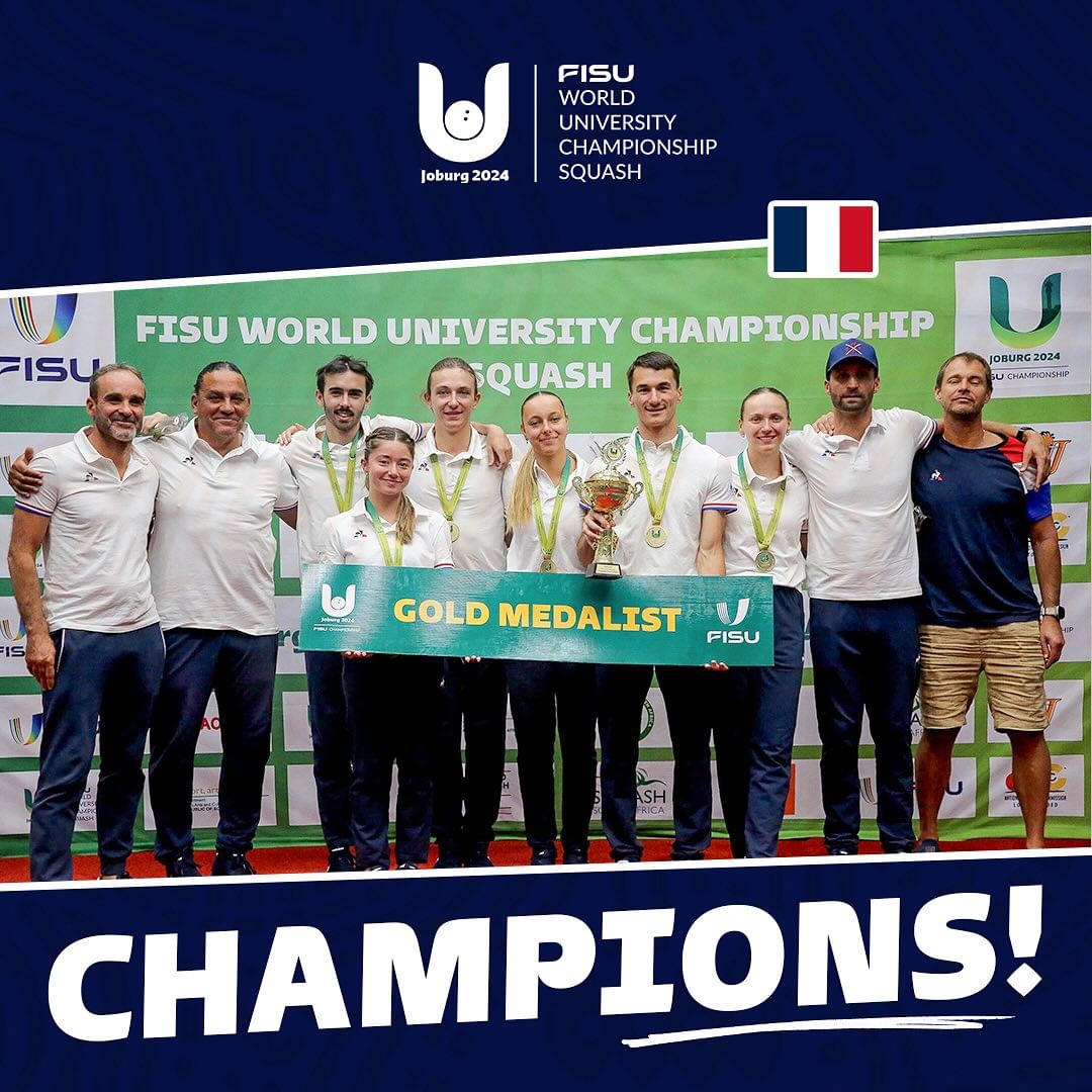 Folks, France are your Joburg2024 FISU World University Championship Squash! Les Bleus! ! #Joburg2024 Folks, France are your Joburg2024 FISU World University Championship Squash! Les Bleus! ! #Joburg2024